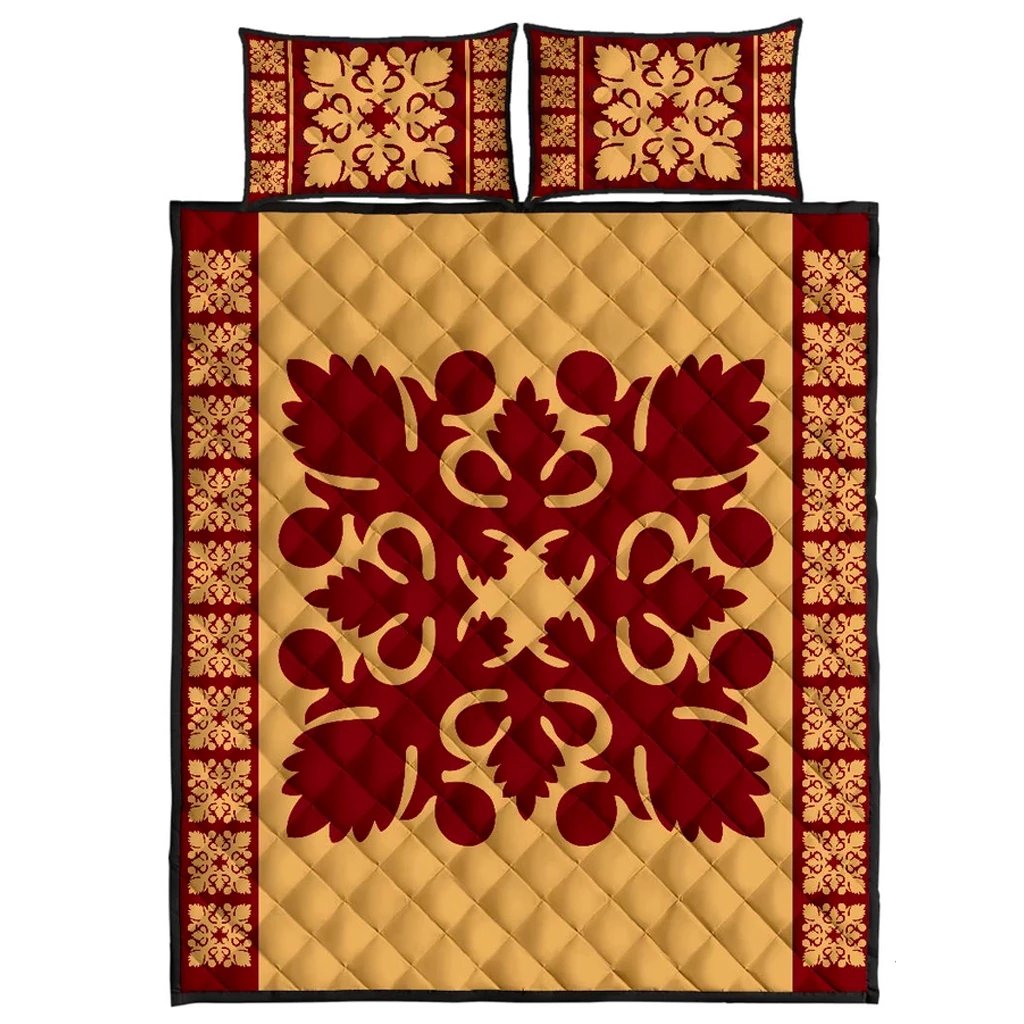 Hawaiian Quilt Pattern Tradition Skillful Quilt Bed Set