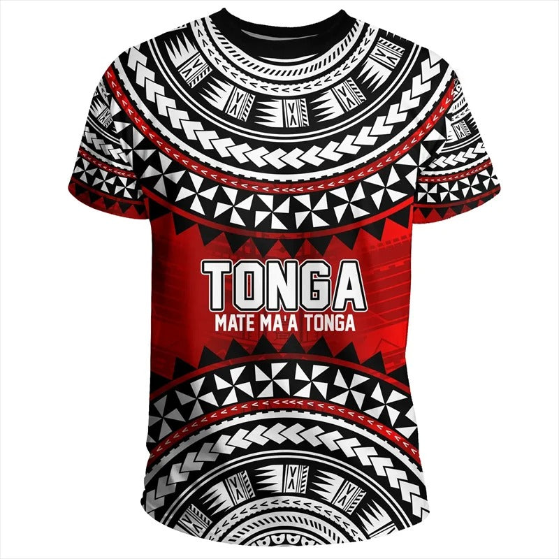 Tonga T Shirts Summer Casual 3D Printed Polynesia Unisex T-shirt Mate MA'A Tonga Round Neck Short Sleeves Tops