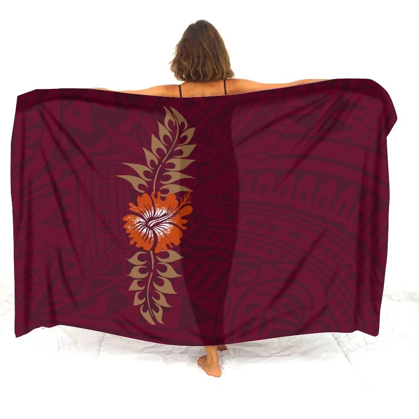 Island Flowers Patterns Sarong Polynesian Tribal Women's Sarong Beach