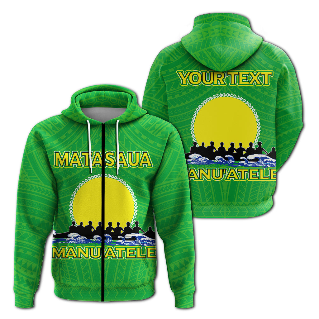 Custom Text American Samoa Zip Up Hoodie Personalised Matasaua Manua Pride Hoodie