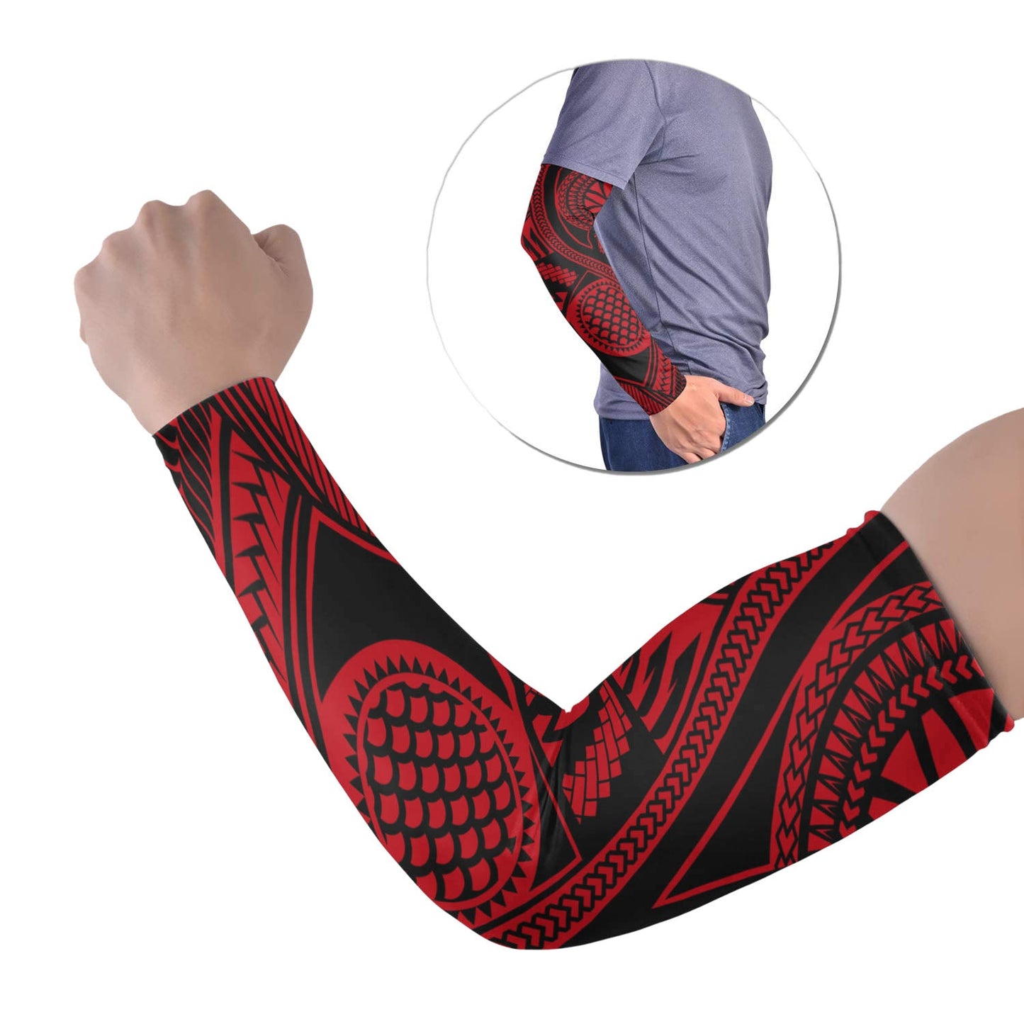 Polynesian Tribal Tattoo Arm Sleeve 43 (Set of Two) Colorful No.2