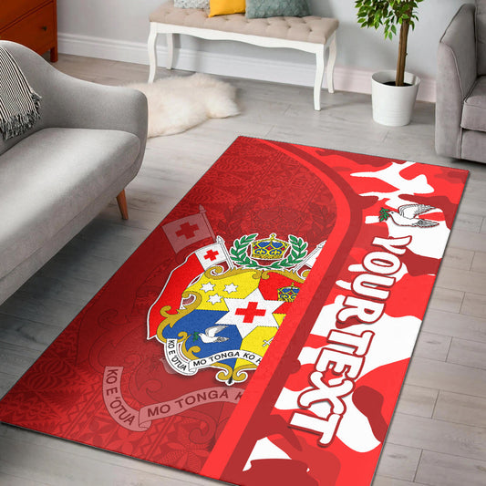 (Custom Personalised) Tonga Unique Area Rug Camouflage with Tongan Pattern