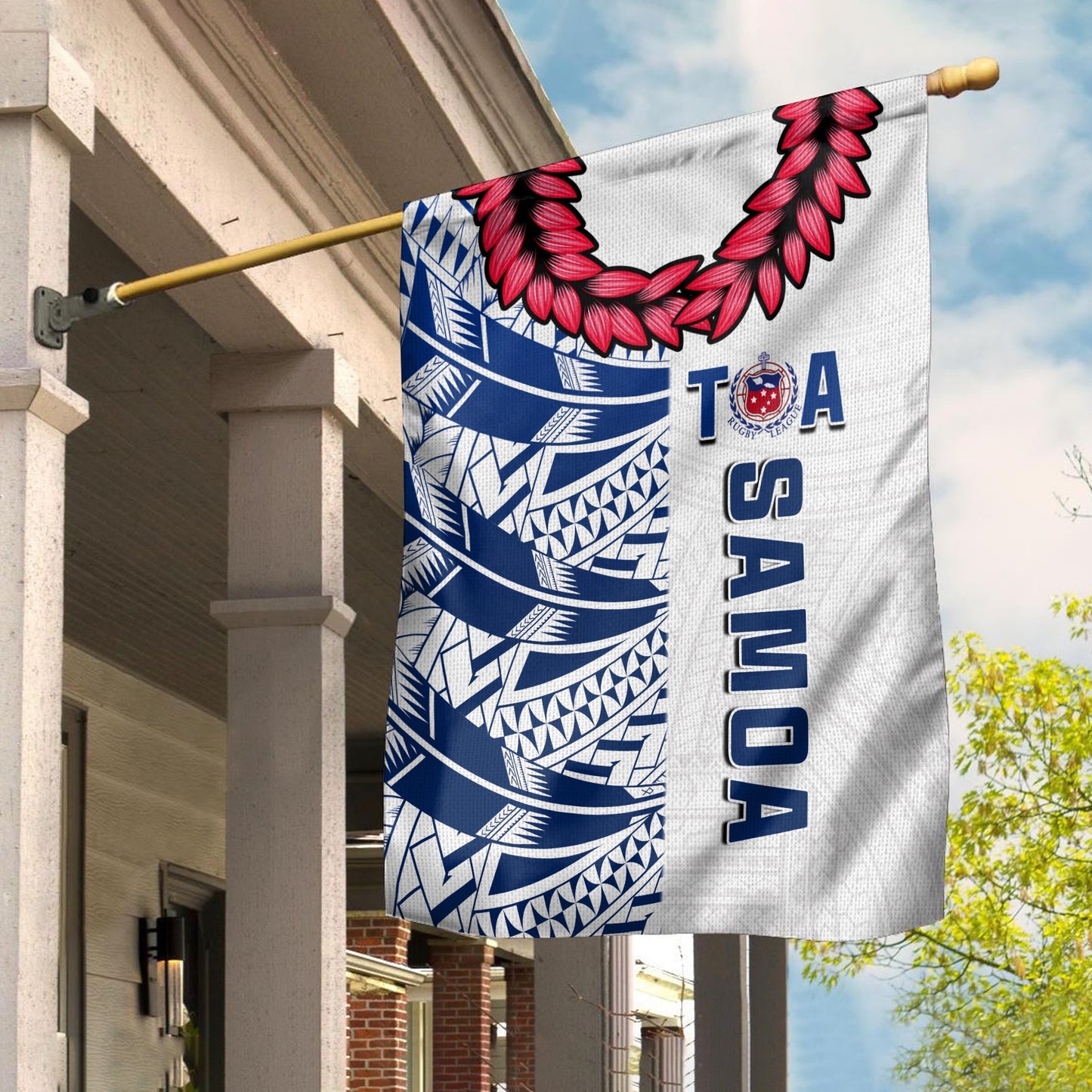 Toa Samoa Rugby Flag Siamupini Ula Fala White Ver.01