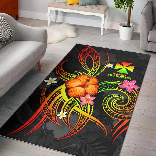 Wallis and Futuna Polynesian Area Rug Legend of Wallis and Futuna (Reggae)