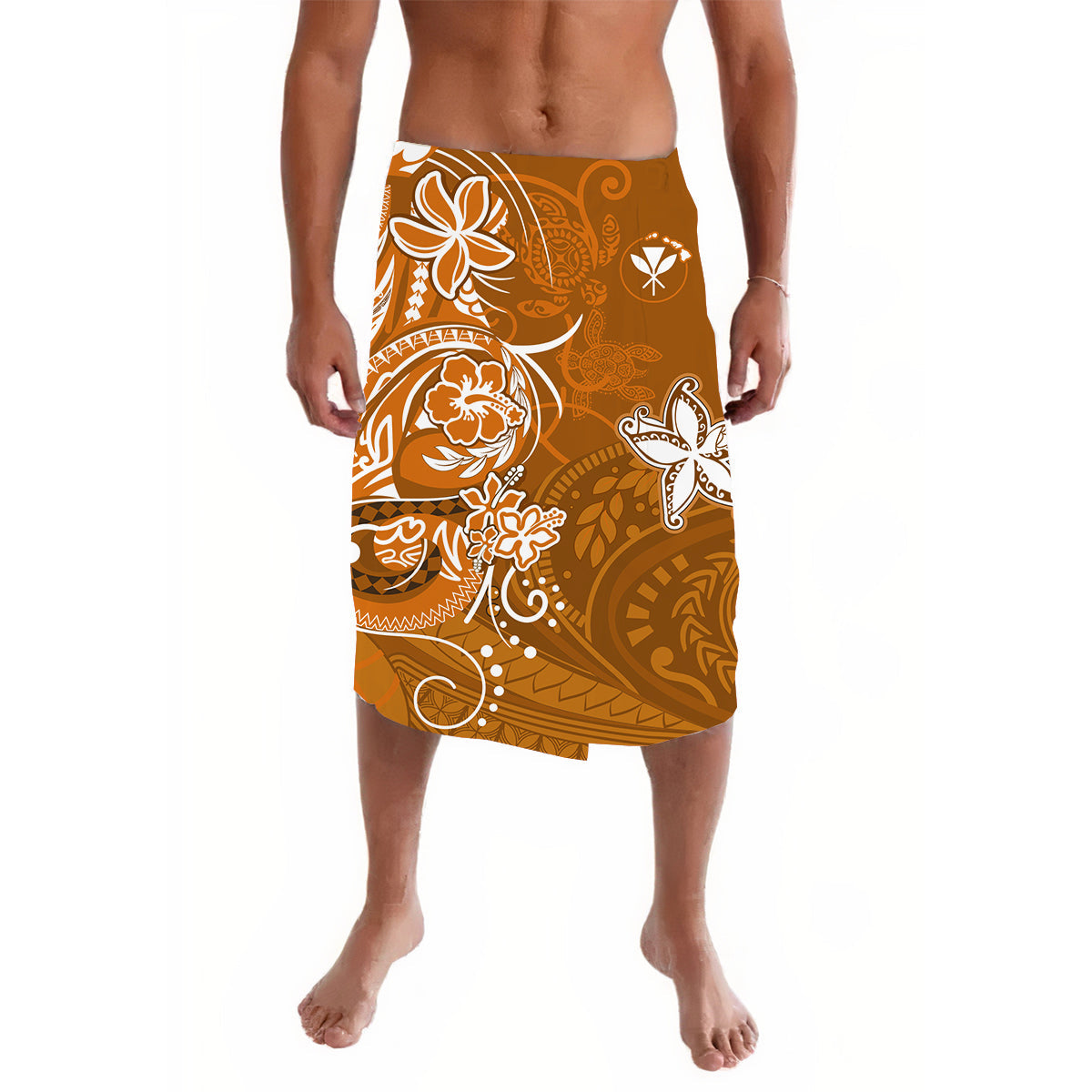 Hawaii Lavalava Polynesia Gold Sea Turtle Honu and Map