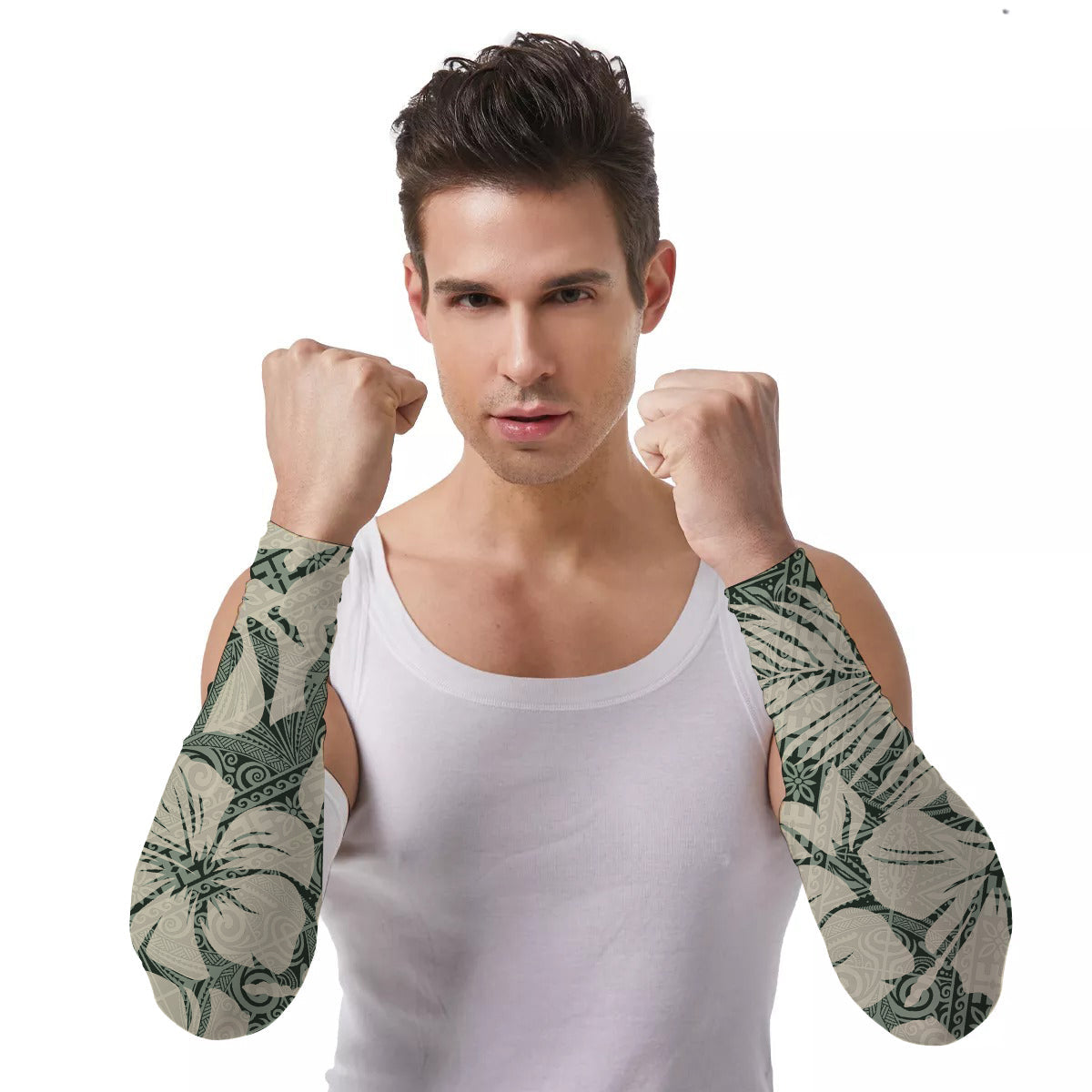 Arm Sleeves (Set of Two) Simple Polynesia and Flowers
