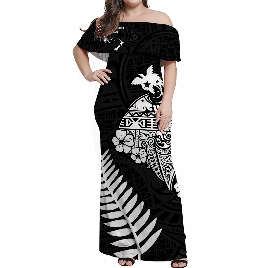 Papua New Guinea and New Zealand Off Shoulder Long Dress Maori Polynesian