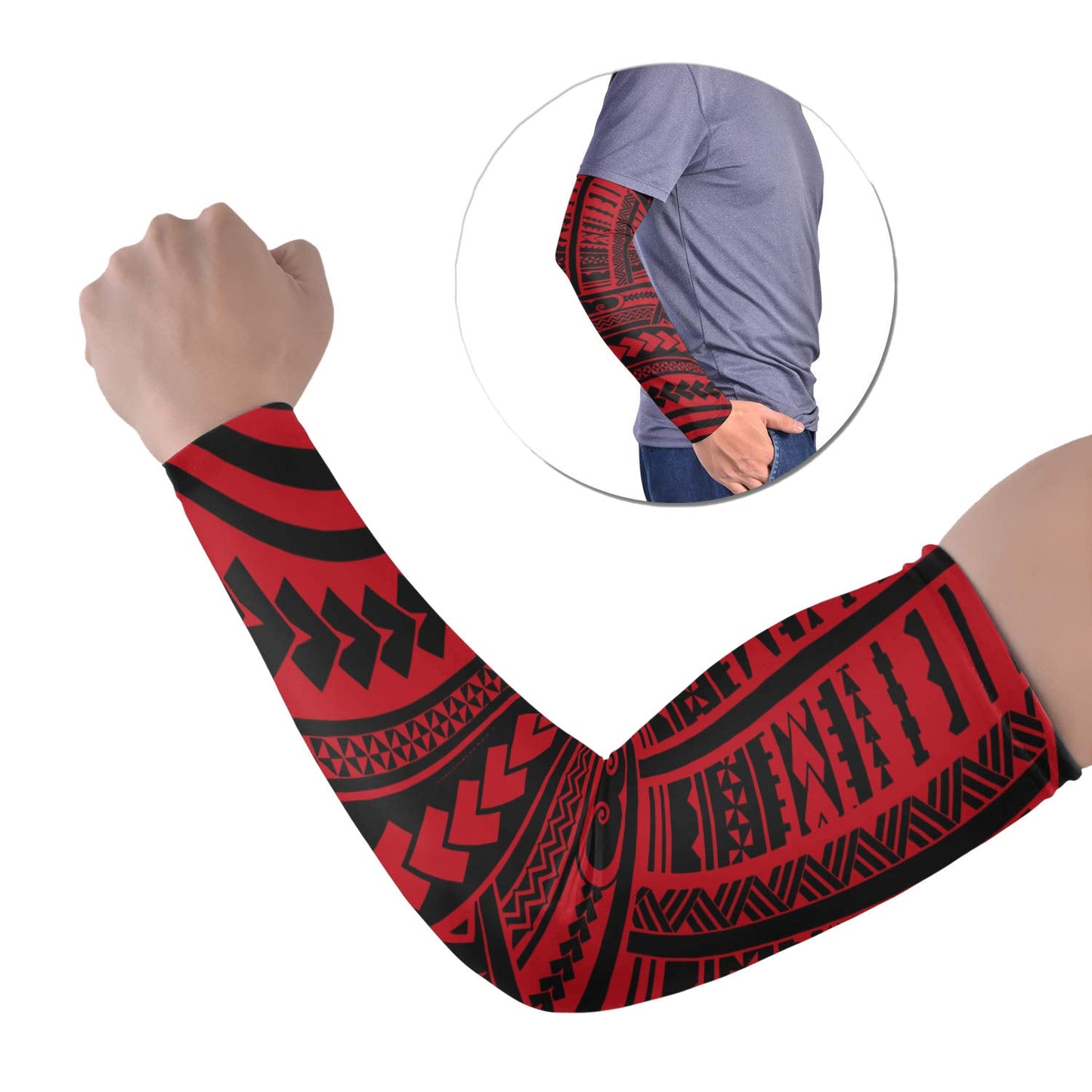 Polynesian Tribal Tattoo Arm Sleeve 43 (Set of Two) Colorful No.34