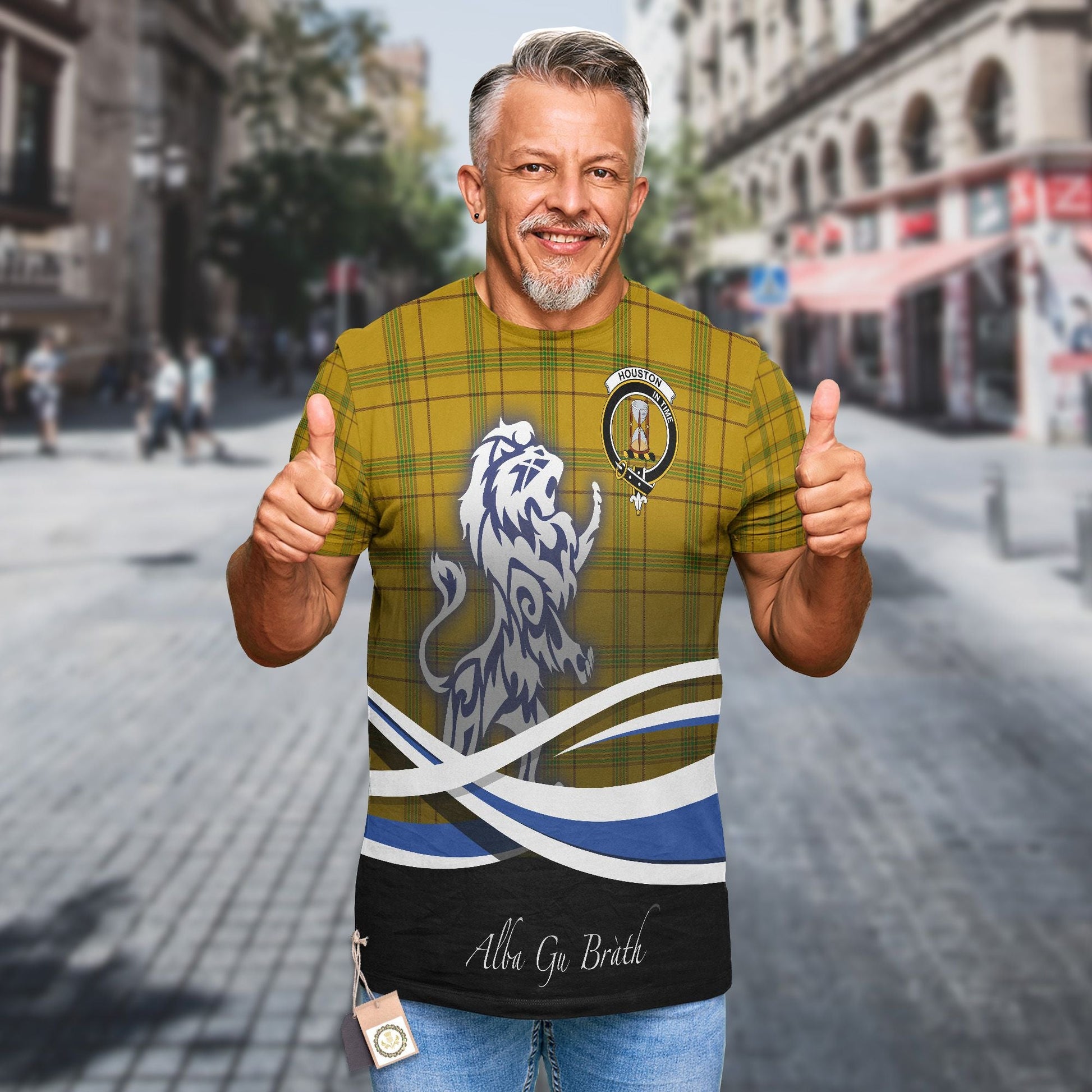 Printivon Houston Clan Crest Alba Gu Brath T Shirt Scotland Gift