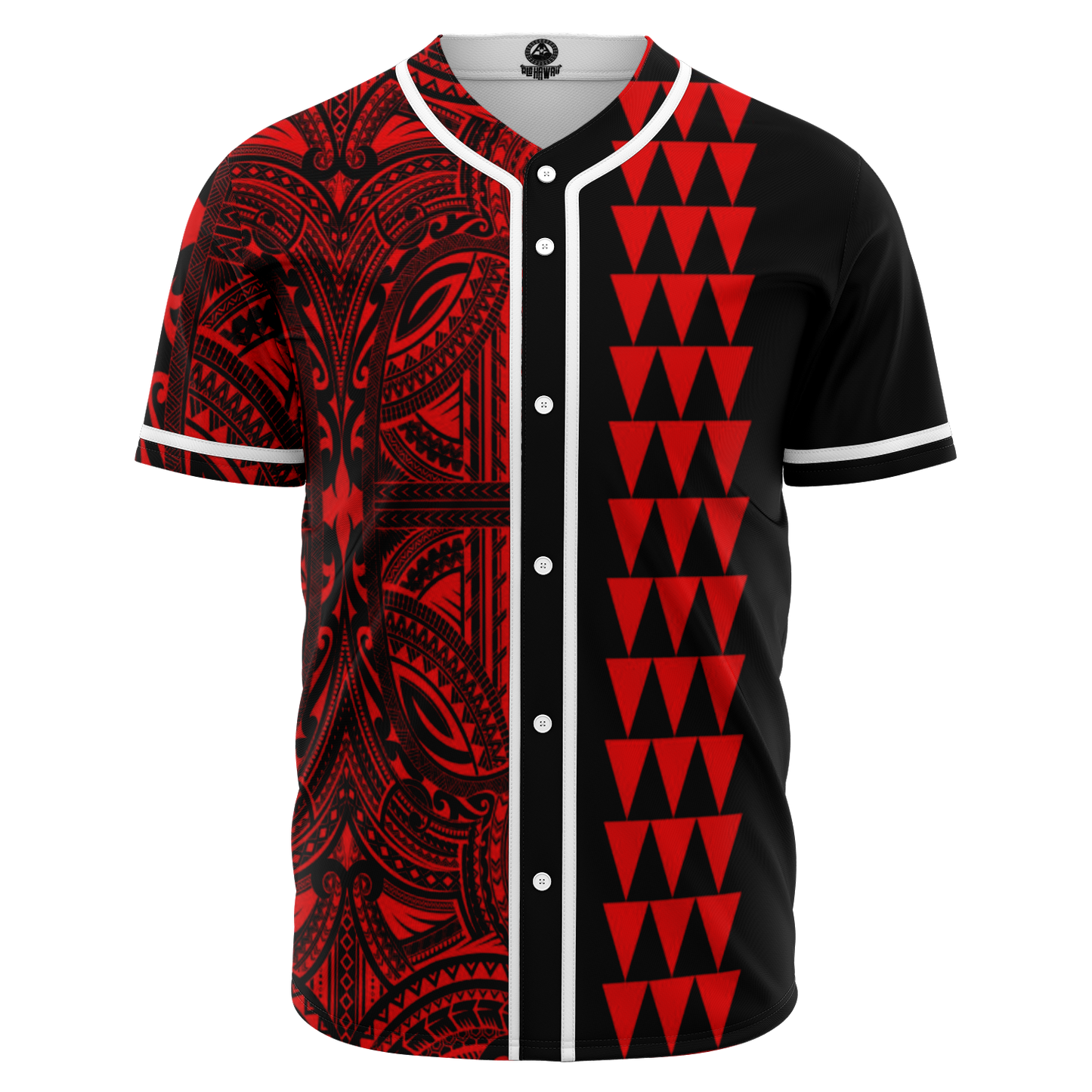 Hawaii Polynesian Kakau Baseball Jersey V.4 Freestyle Red