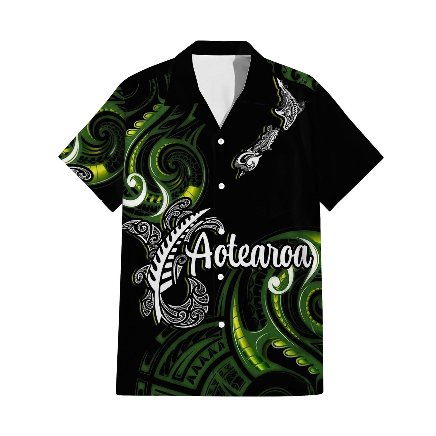 New Zealand Matching Outfit For Couple Aotearoa Silver Fern Puletasi Dress And Hawaiian Shirt For Her Him