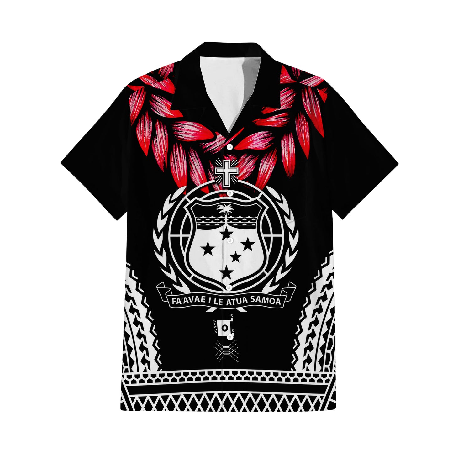 Samoa Ula Fala Necklace Couple Outfit Matching Polynesian Tribal Pattern Black Dress And Hawaiian Shirt