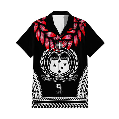 Samoa Ula Fala Necklace Couple Outfit Matching Polynesian Tribal Pattern Black Dress And Hawaiian Shirt
