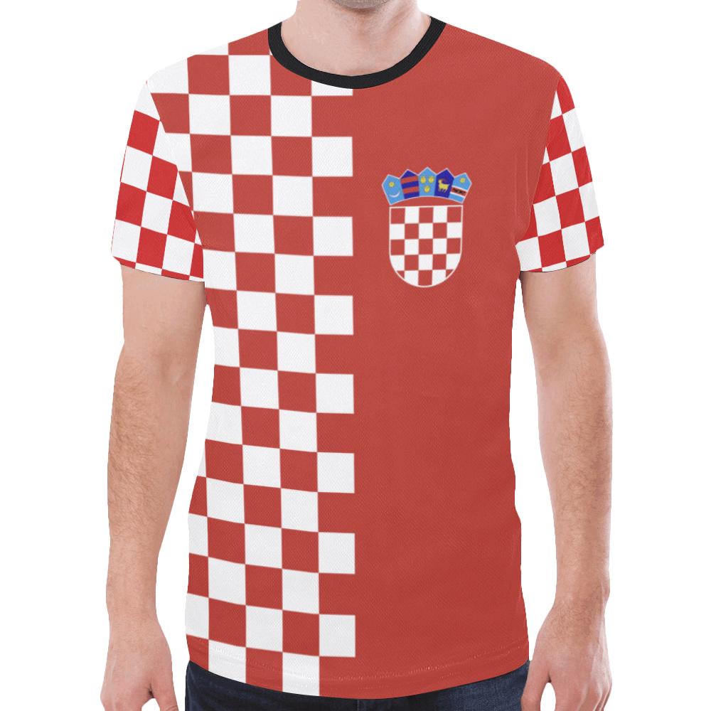 Croatia T Shirt Checkerboard Half Style