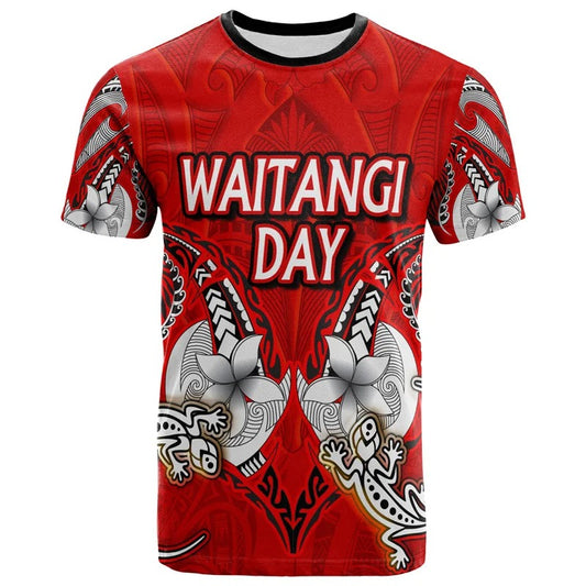 New Zealand Shirt Polynesian Flowers Pattern Symbols Tattoo Print T Shirt NZ Waitangi Day Tee