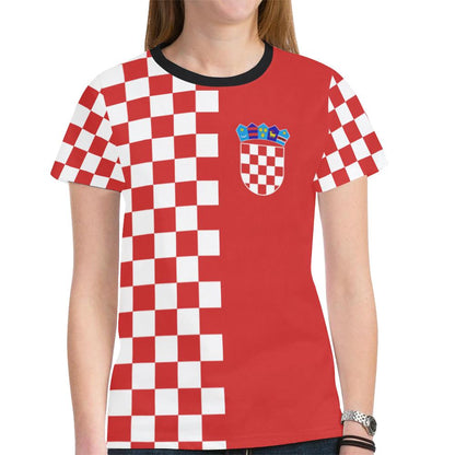 Croatia T Shirt Checkerboard Half Style