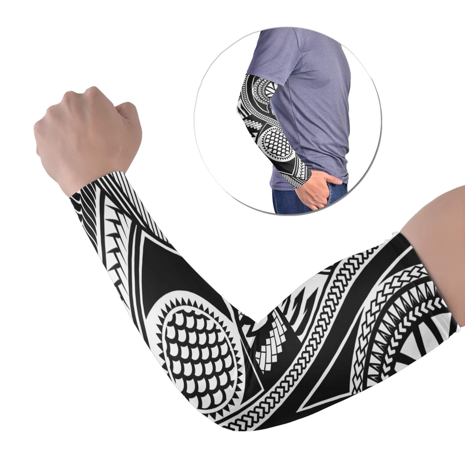 Polynesian Tribal Tattoo Arm Sleeve 43 (Set of Two) Colorful No.1