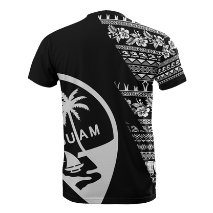 Guam All Over T Shirt Guam Coat Of Arms Chamorro Pattern Black Style