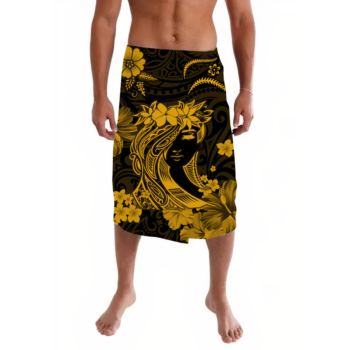 Hawaii Lavalava Polynesia Gold Attractive Hula Girl