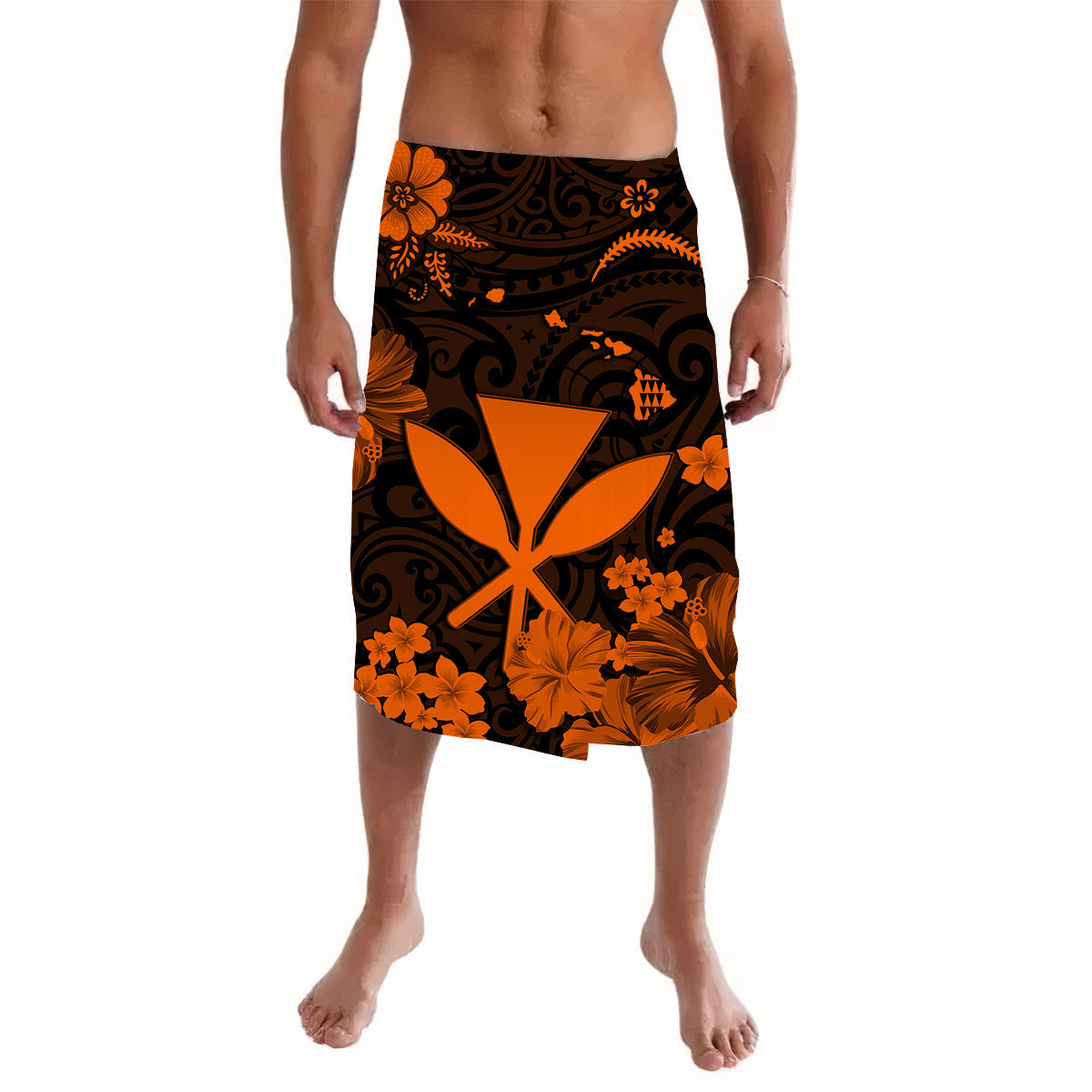 Hawaii Lavalava Polynesia Orange Kanaka Maoli