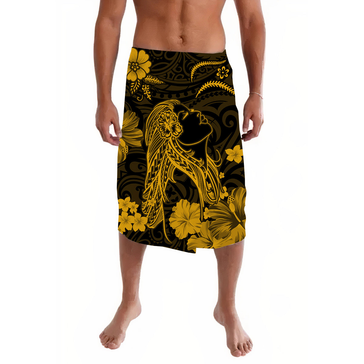 Hawaii Lavalava Polynesia Gold Beautiful Hula Girl