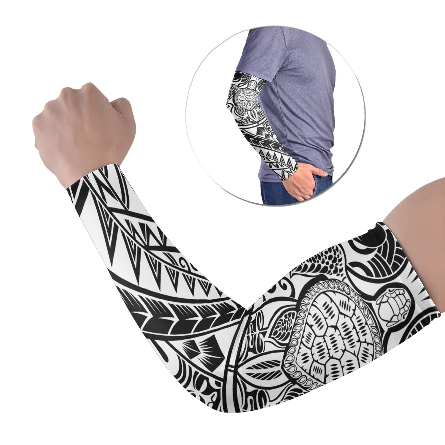 Polynesian Tribal Tattoo Arm Sleeve 43 (Set of Two) Colorful No.10