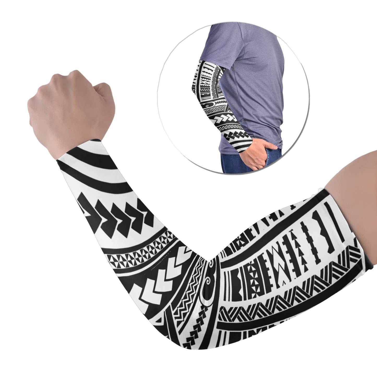 Polynesian Tribal Tattoo Arm Sleeve 43 (Set of Two) Colorful No.33