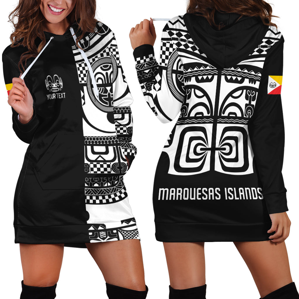 Custom Personalised Marquesas Islands Tiki Hoodie Dress Marquesan Tattoo