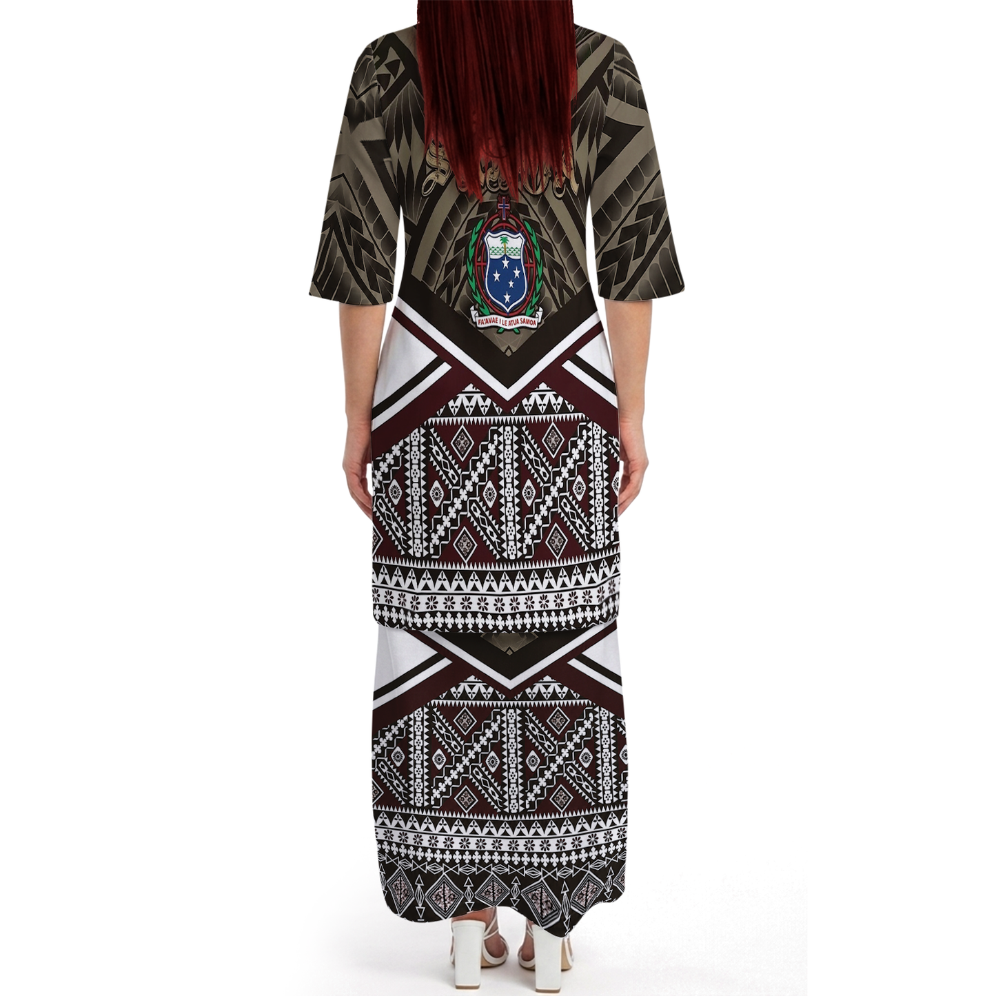 Samoa Vintage Couple Outfit Matching Polynesian Tribal Pattern Black Dress And Hawaiian Shirt