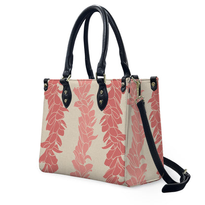 Tropical Puakenikeni Hawaiian Flower Lei Leather Handbag
