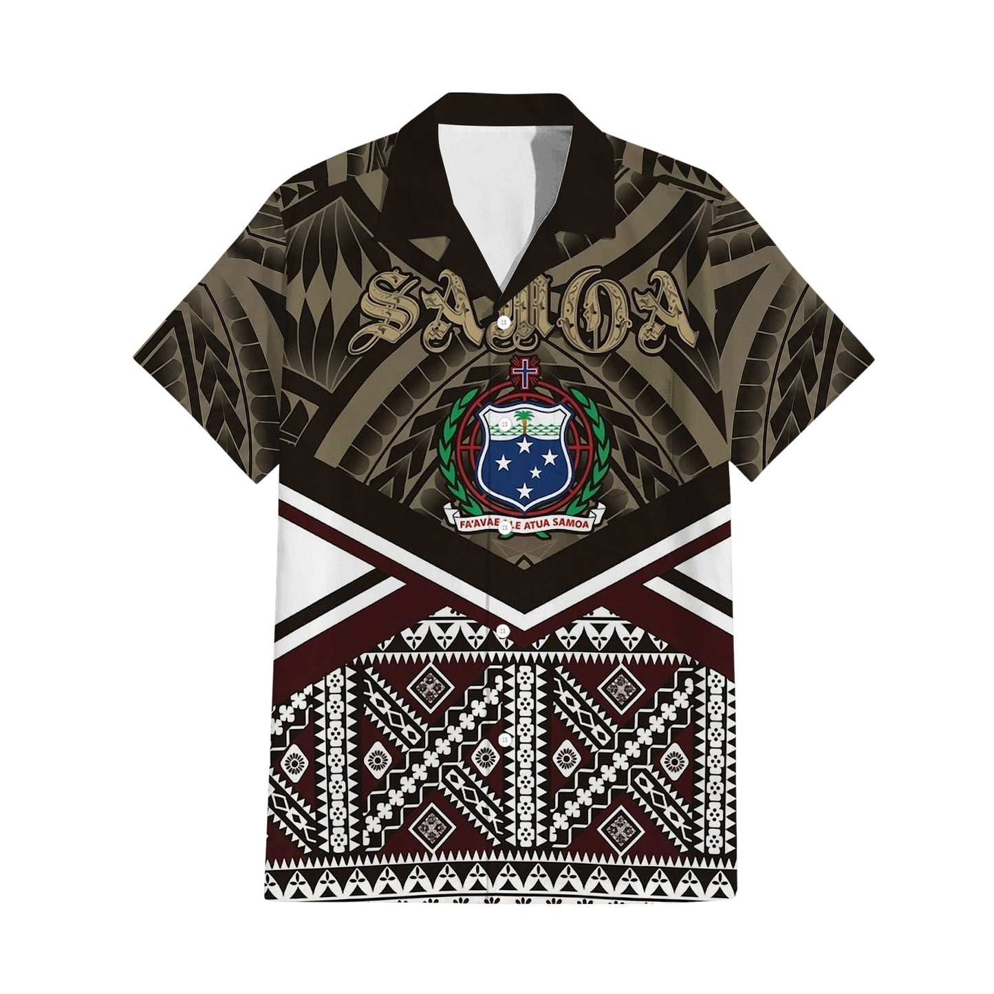 Samoa Vintage Couple Outfit Matching Polynesian Tribal Pattern Black Dress And Hawaiian Shirt