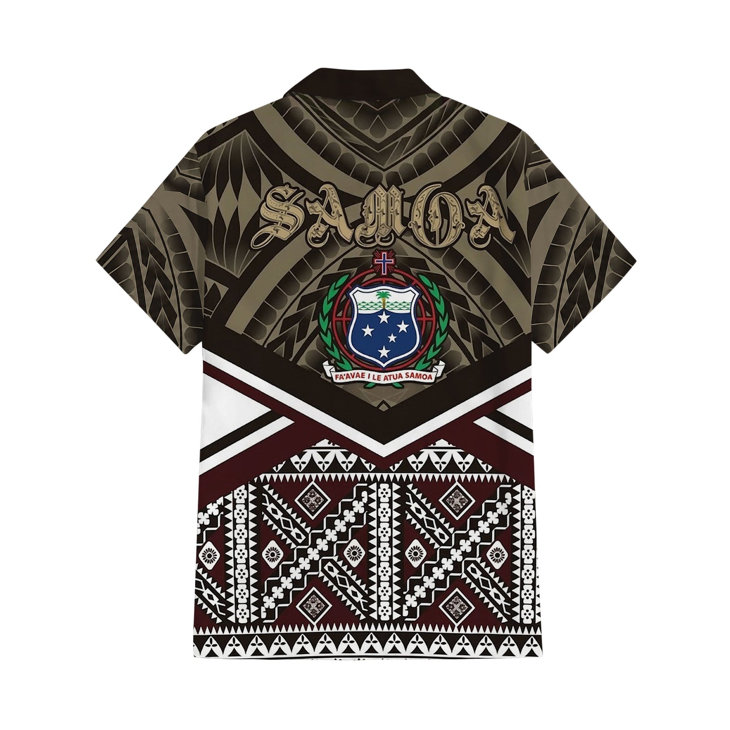 Samoa Vintage Couple Outfit Matching Polynesian Tribal Pattern Black Dress And Hawaiian Shirt