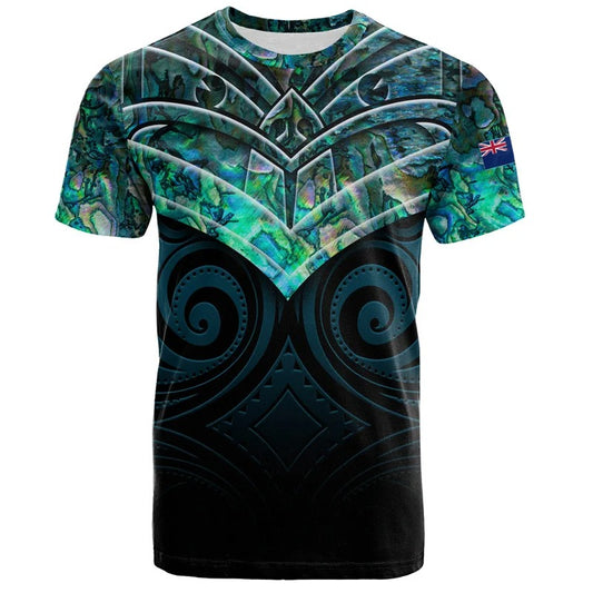 New Zealand Tribal Patterns T Shirt New Zealand Waitangi Day Polynesian Pattern NZ Flag Black Tee