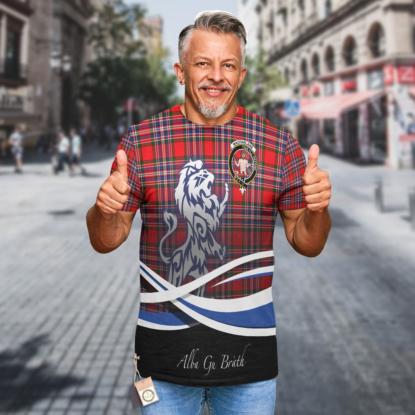 Printivon MacFarlane Clan Crest Alba Gu Brath T Shirt Scotland Gift