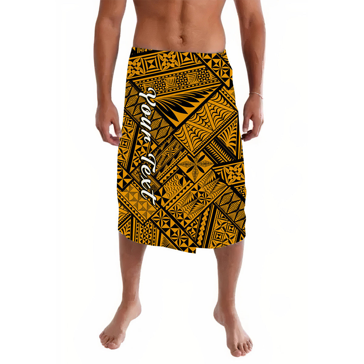 (Custom Personalised) Polynesia Lavalava Ngatu Tonga Pattern Special Gold