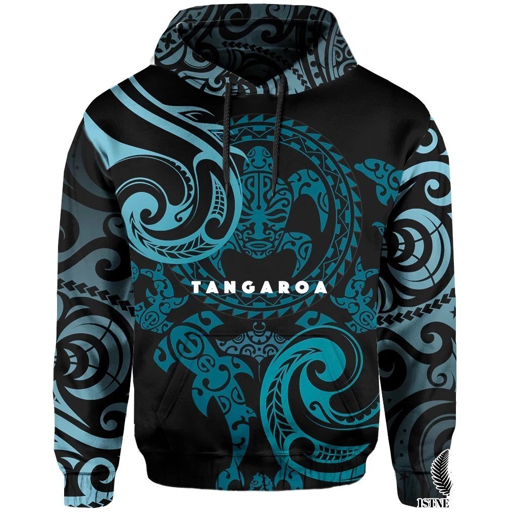 Maori Tangaroa Hoodie Blue