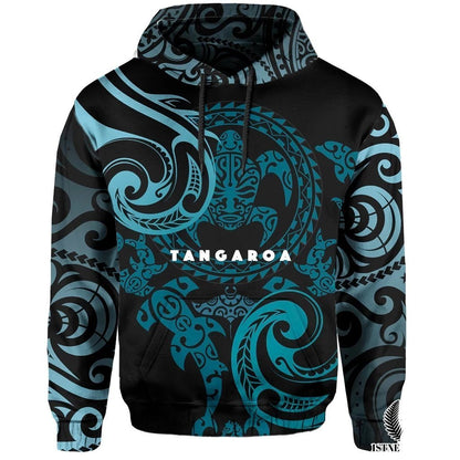 Maori Tangaroa Hoodie Blue