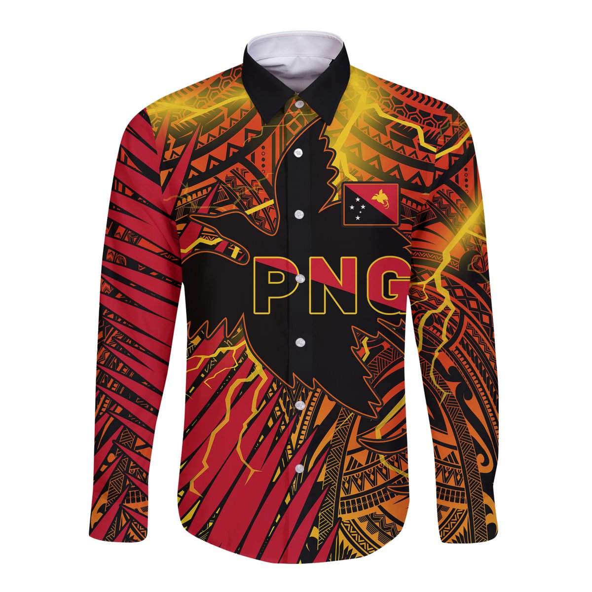 Papua New Guinea Hawaii Long Sleeve Button Shirt Style Stalwart Polynesian