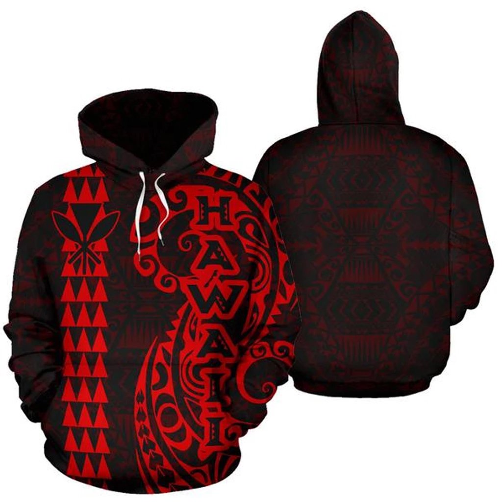 Hawaii Tattoo Hoodie Red