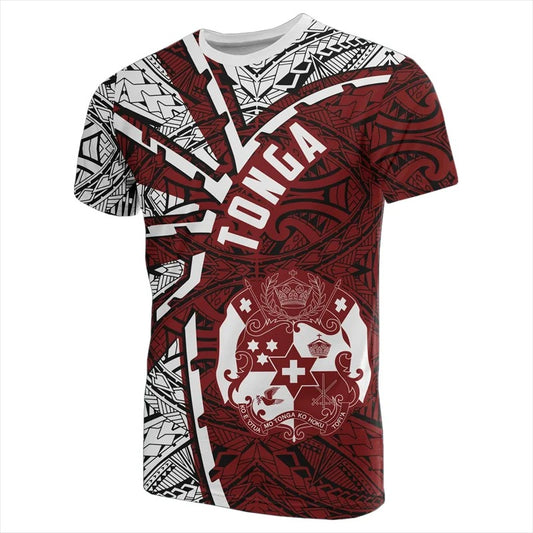 Tonga Coat Of Arms T Shirts Summer Casual 3D Printed Polynesia Unisex T-shirt Curve Style Round Neck Short Sleeves Tops