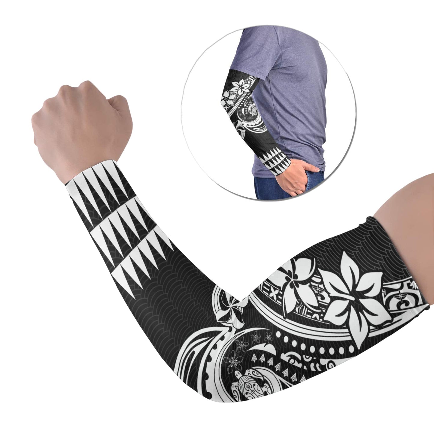 Kakau Hawaiian Polynesian Arm Sleeve 43 (Set of Two) Black