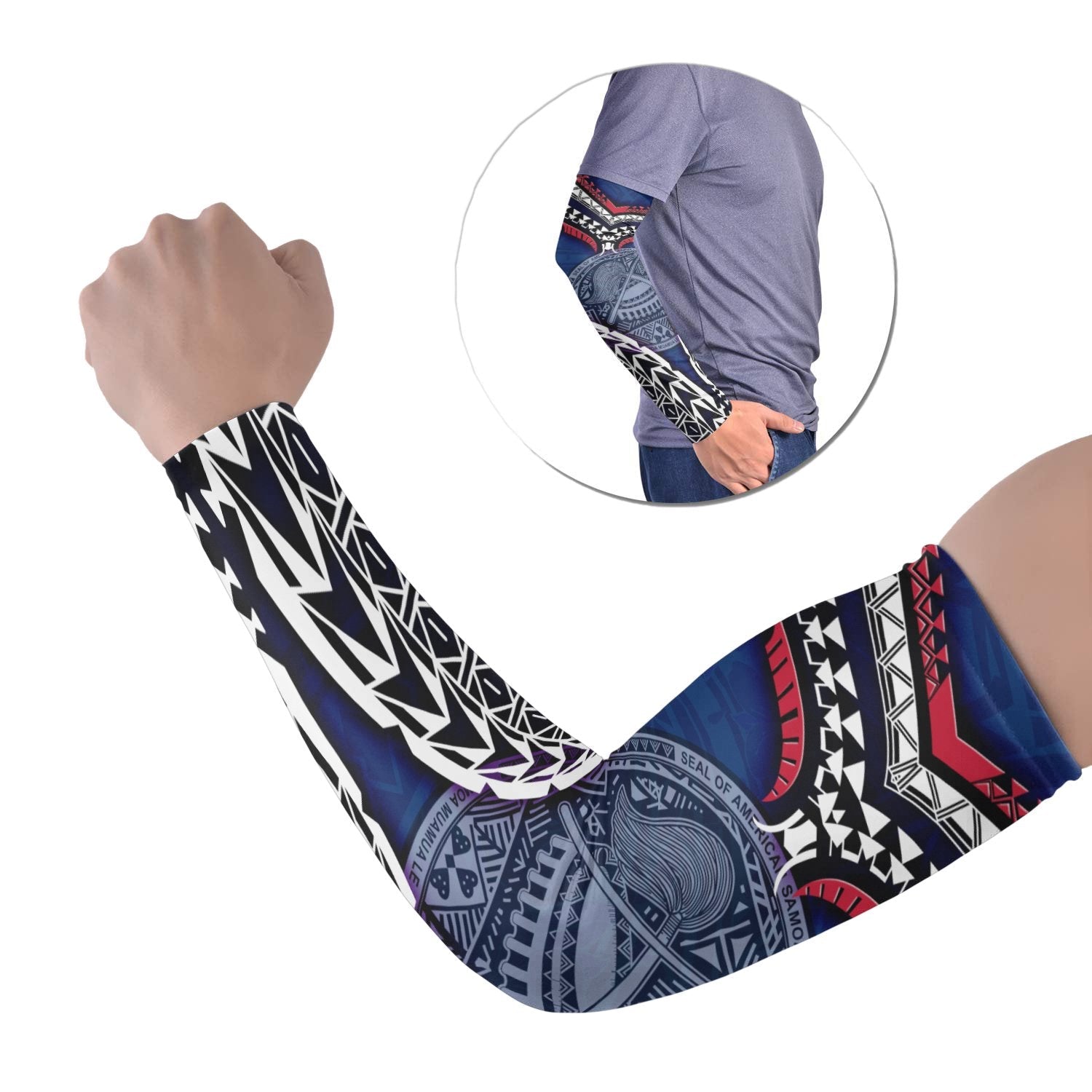 American Samoa Arm Sleeve (Set of 2) - Warrior Style Polynesian Pattern