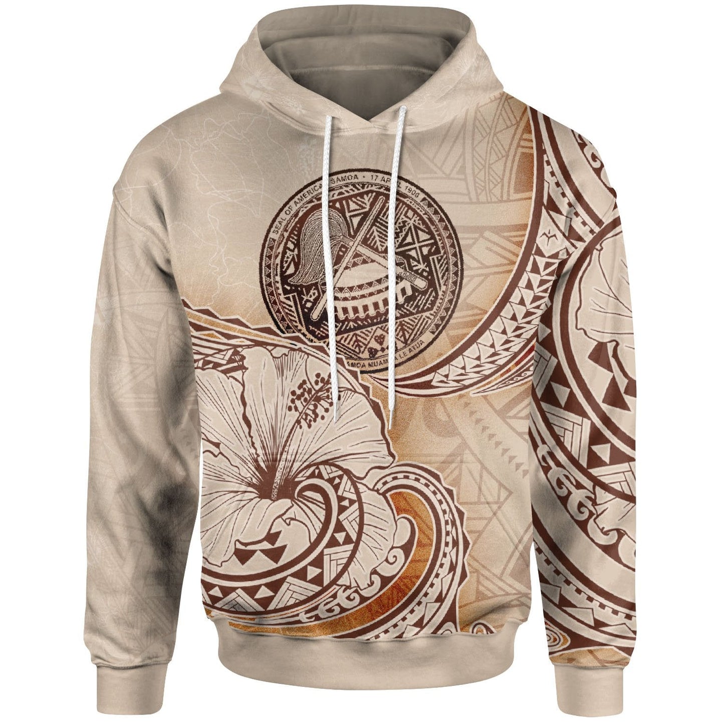 American Samoa Hoodie Hibiscus Flowers Vintage Style