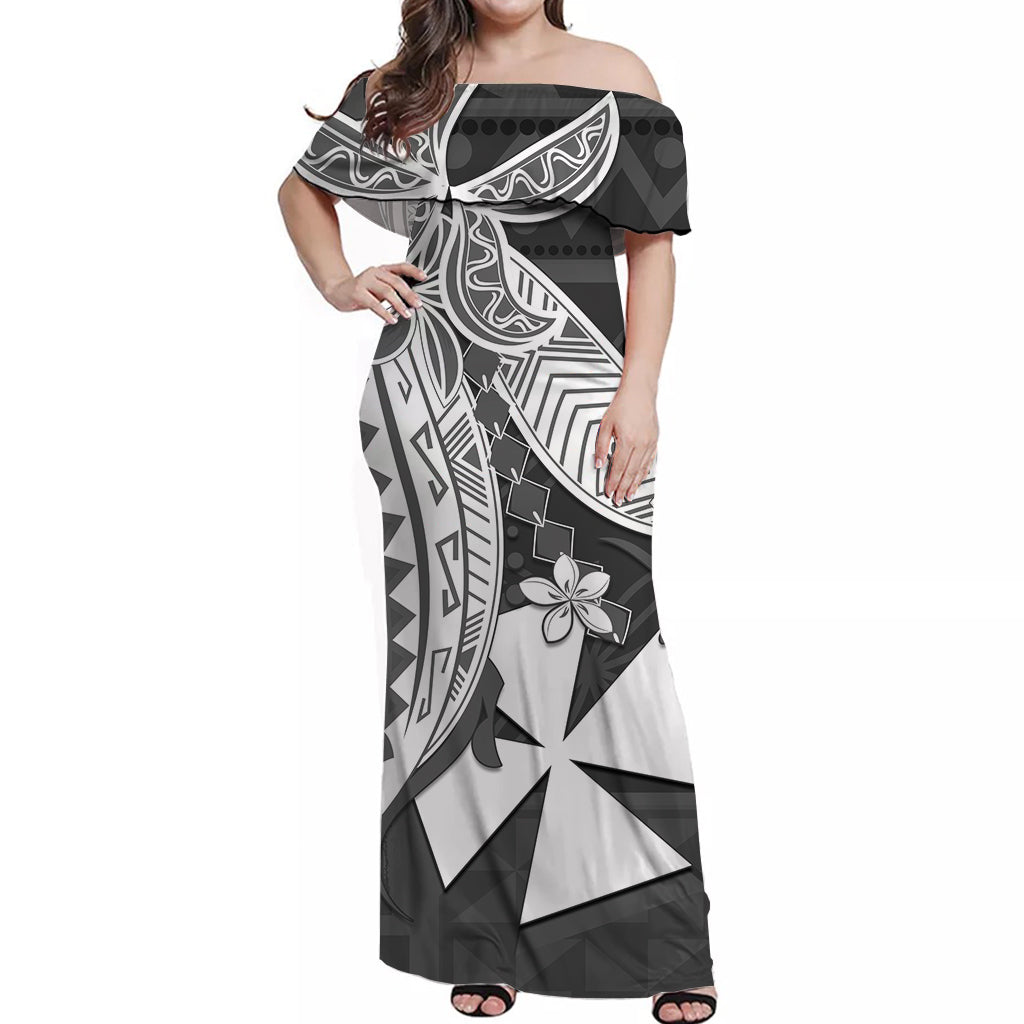 Wallis et Futuna Off Shoulder Long Dress Version Luxurious Black