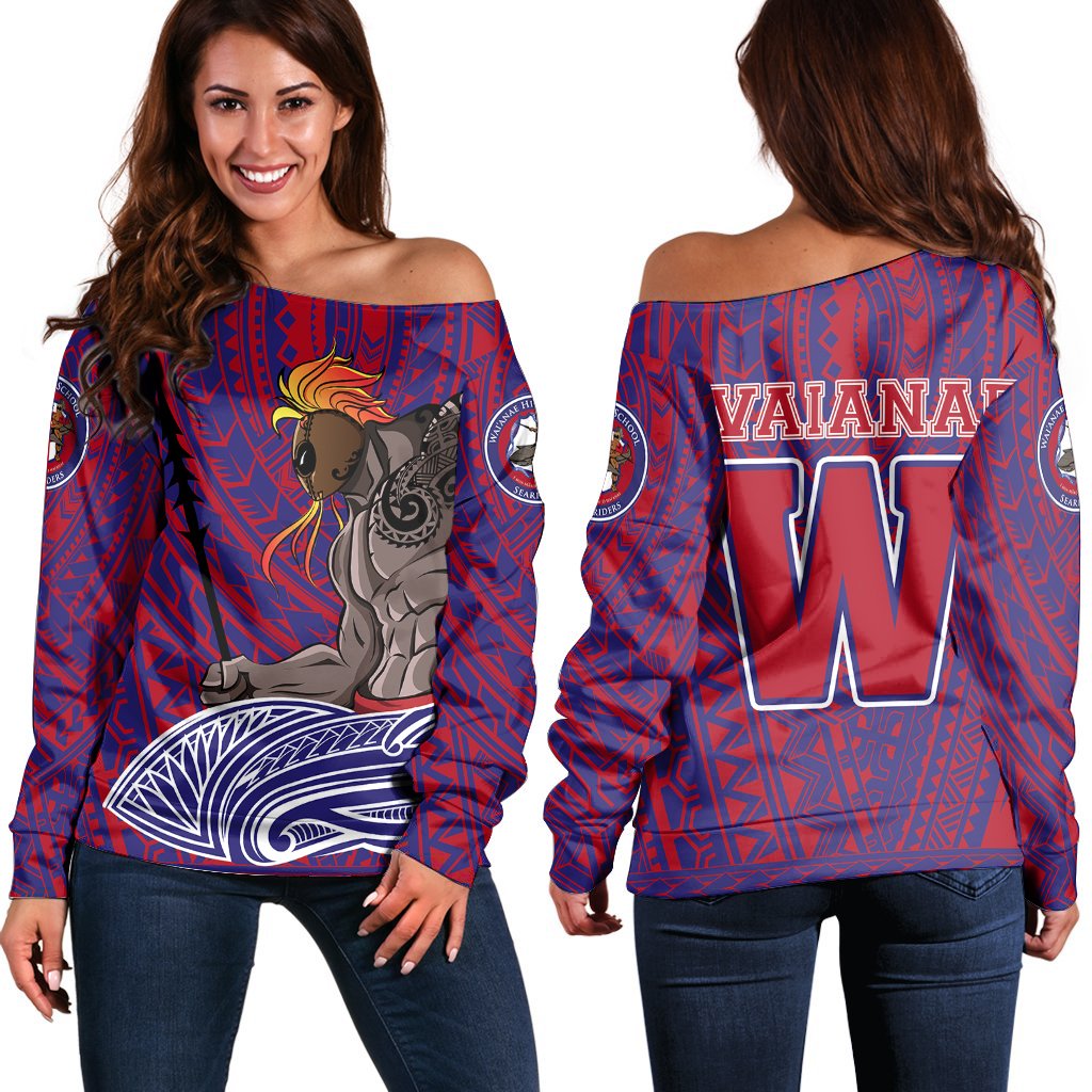 Hawaii Sweatshirt Waianae Women's Off Shoulder Sweatshirt AH