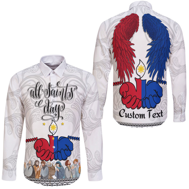 (Custom Personalised) Philippines Hawaii Long Sleeve Button Shirt All Saints' Day