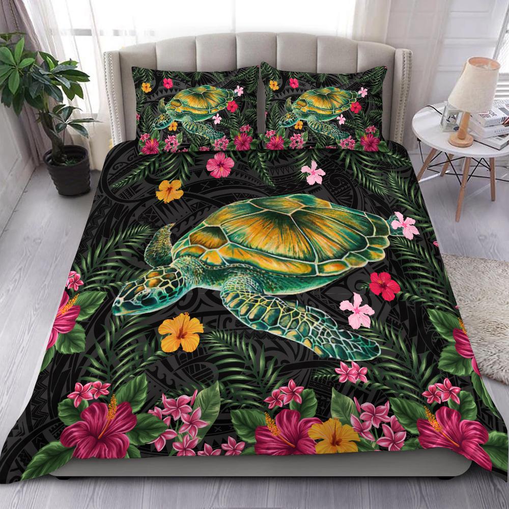 Aloha Turtle Hibiscus Tropical Polynesian Bedding Set Yam AH