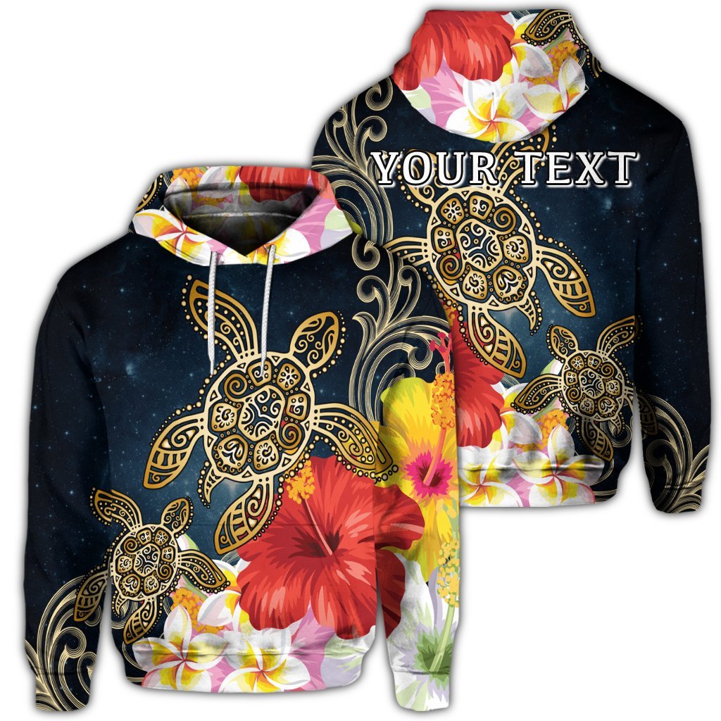 (Personalised) Hawaiian Hawaii Honu Hibiscus Galaxy Hoodie AH