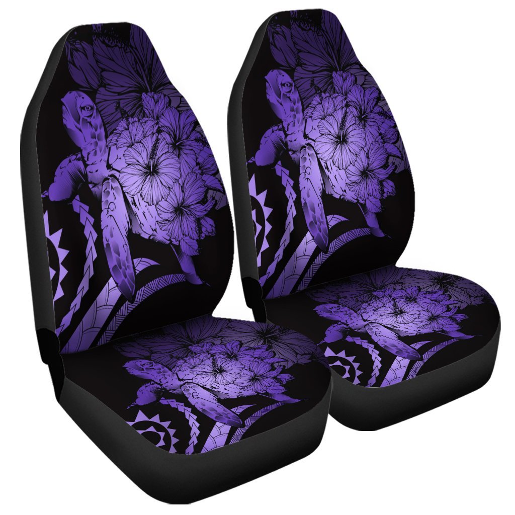 Hawaiian Hawaii Turtle Hibiscus Polynesian Vintage Car Seat Covers Purple AH