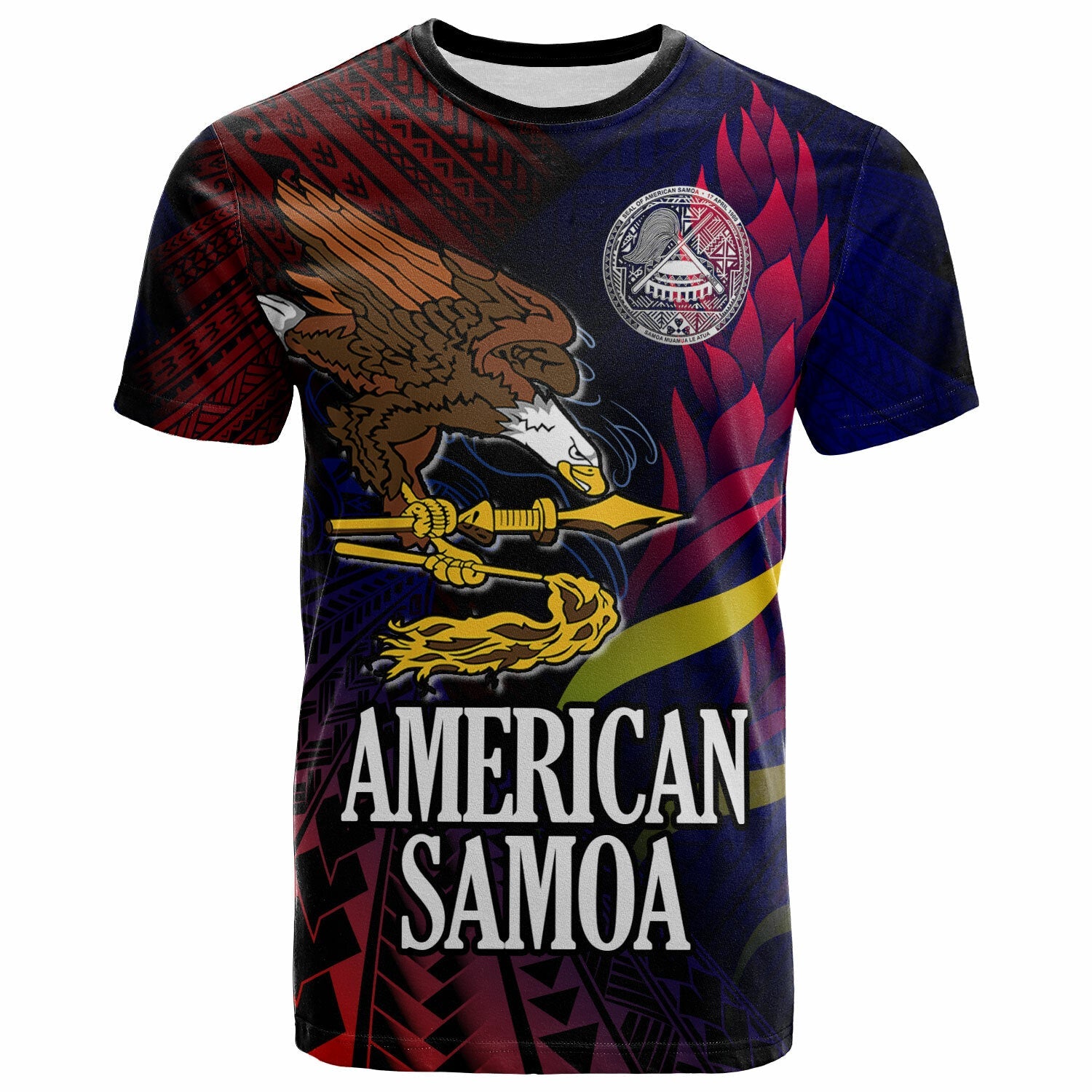 American Samoa T-Shirt - Seal Of American Samoa Gradient Color Style Shirt